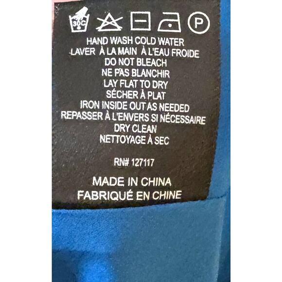 Belle Badgley Mischka Cobalt Criss-Cross halter Neck Evening Gown US Size 8 - Picture 8 of 8